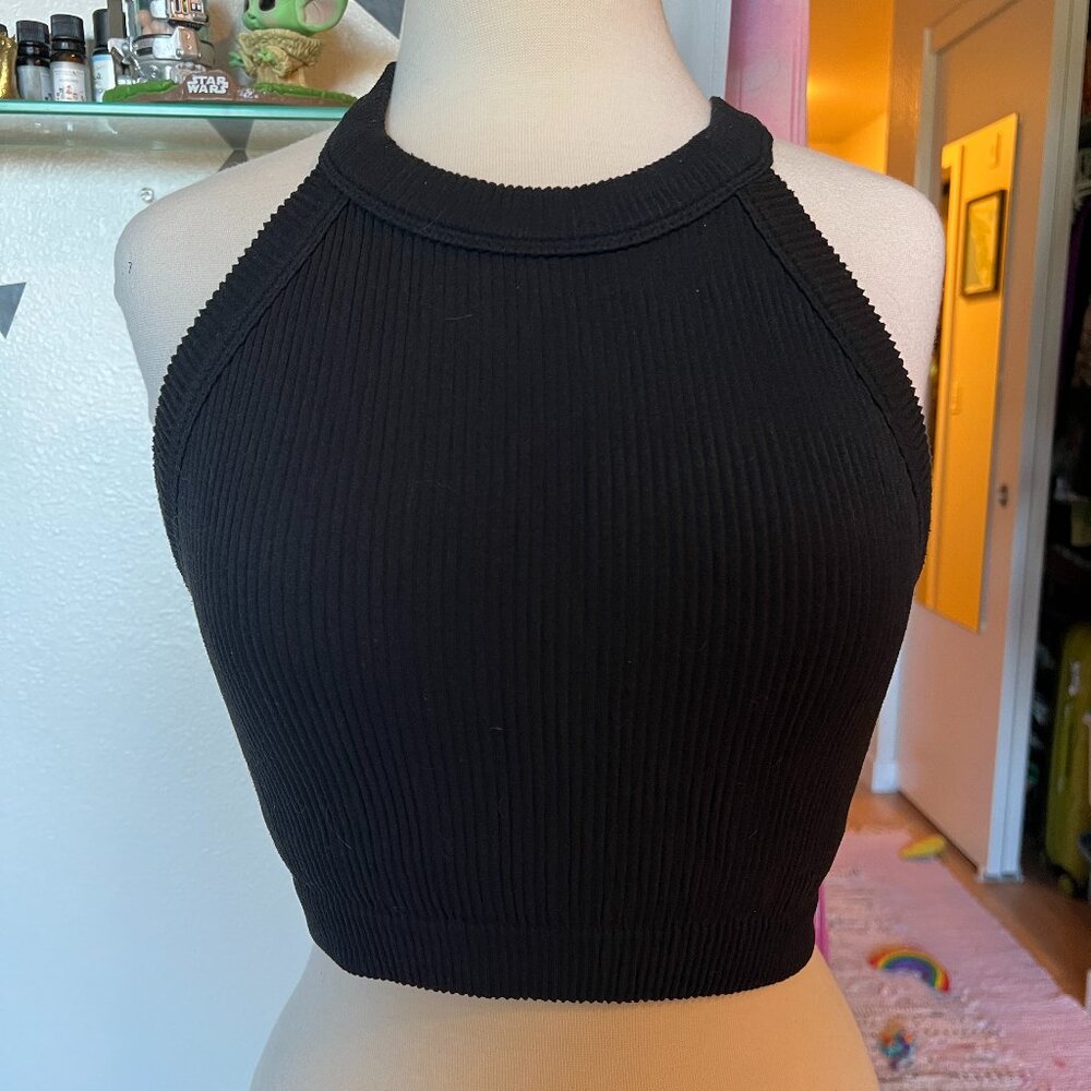 Aerie Superchill Seamless High Neck Bra Top M